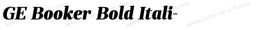 GE Booker Bold Itali字体转换